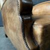 Art deco cognac kleur lederen club fauteuil