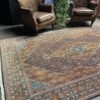 Hand-knotted vintage woolen Bidjar Persian carpet.