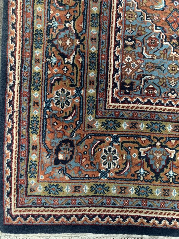 Hand-knotted vintage woolen Bidjar Persian carpet.