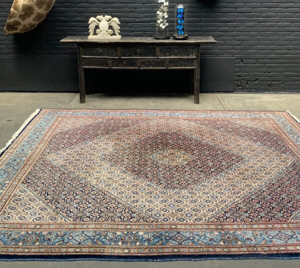 Handgeknoopt vintage wollen Bidjar perzisch tapijt, oosters vloerkleed.