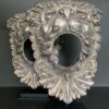 Set antique elegant silver plated copper lion heads