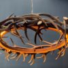 Design geweilamp van edelhertgeweien