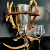 Champagne cooler made of antlers