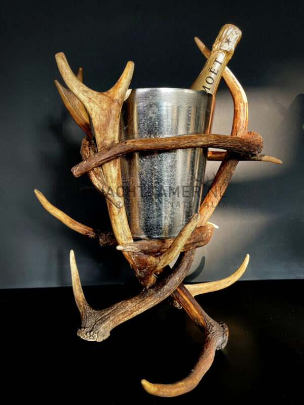 Champagne cooler made of antlers