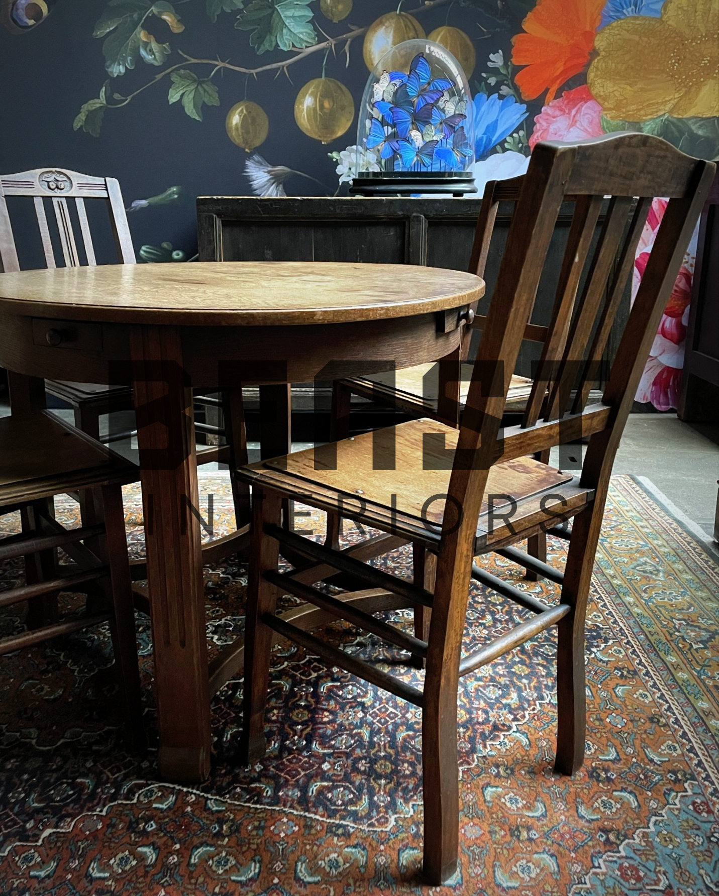 Antique card table outlet and chairs