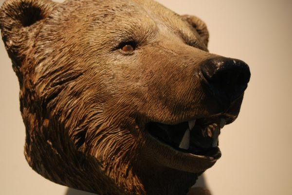 Vintage plastic head of a bear