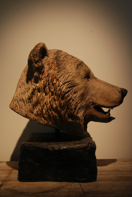 Vintage plastic head of a bear