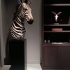 Impressive head of a zebra on a pedestal. Zebra pedestal mount.