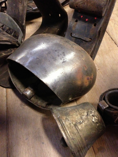 Antique cow bells from the alps. Many on stock.