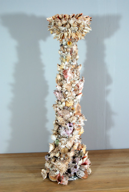 Candlestick made of shells.