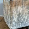 Pouf made of cowhide.