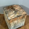 Pouf made of cowhide.