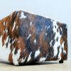 Pouf made of cowhide.