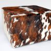 Pouf made of cowhide.