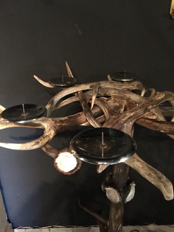 Candle holder made of deer antlers