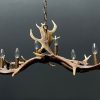 Antler pendant chandelier XL with 6 lights