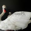 Ornate stuffed mute swan with chick