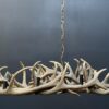 Elongated antler lamp of red deer antlers