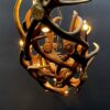 Elongated antler lamp of red deer antlers