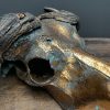 Special high quality metallized (bronze) skull of a Cape buffalo