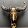 Special high quality metallized (bronze) skull of a Cape buffalo