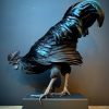 Mounted special Cemani rooster