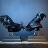 Mounted special Cemani rooster