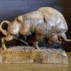 Antique hand carved bison