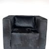 Armchair made of black cowhide