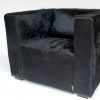 Armchair made of black cowhide