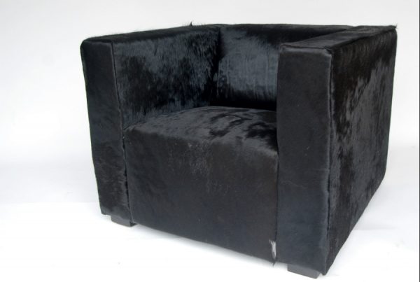 Armchair made of black cowhide