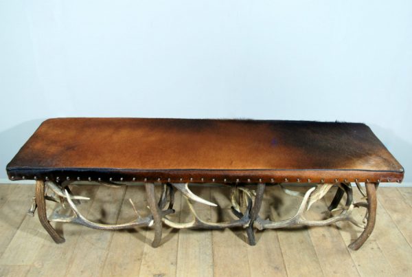 Bench made from deer antlers