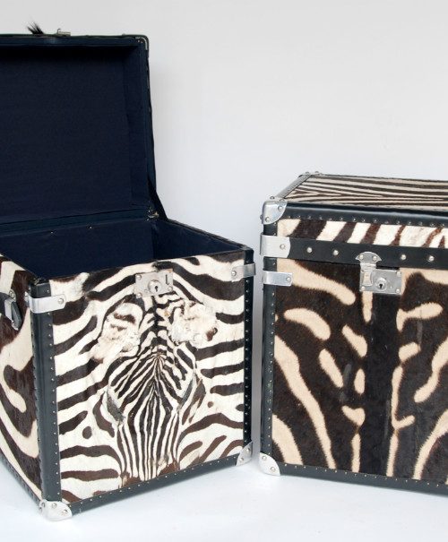 Boxes made from zebra skin