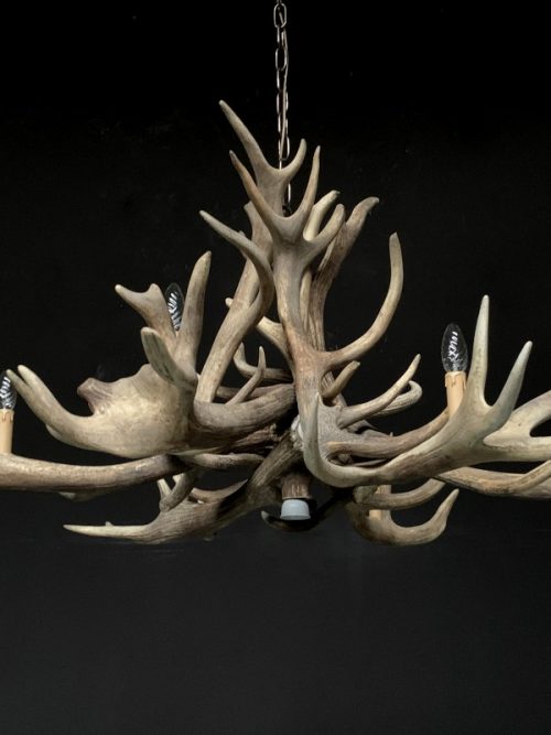 Chandelier made of heavy red deer antlers