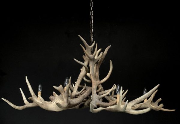 Chandelier made of heavy red deer antlers