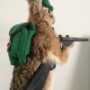 Mounted hare with gun. Hunting hare