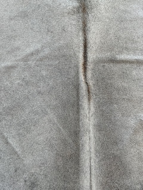 Gray cowhide.