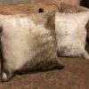 High-quality cushions made of blue wildebeest skin.