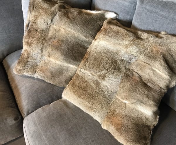 High-quality cushions made of rabbit fur