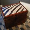 Large handmade suitcase lined with zebra skin