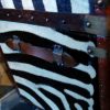 Large handmade suitcase lined with zebra skin