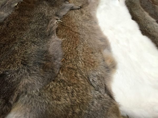 Nieuwe gelooide konijnenhuiden