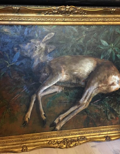 Painting of dead roedeer. Marie Elise (Antwerp)