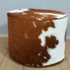 Pouf made of cowhide