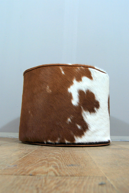 Pouf made of cowhide