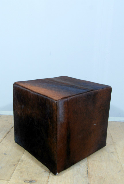 Pouf made of cowhide