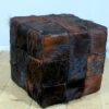 Pouf made of cowhides, patchwork