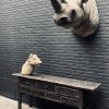Replica of a black rhinoceros.