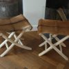 Stools made of wood and goat skin