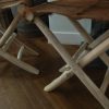 Stools made of wood and goat skin